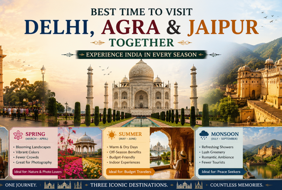 best time to visit delhi,agra,jaipur